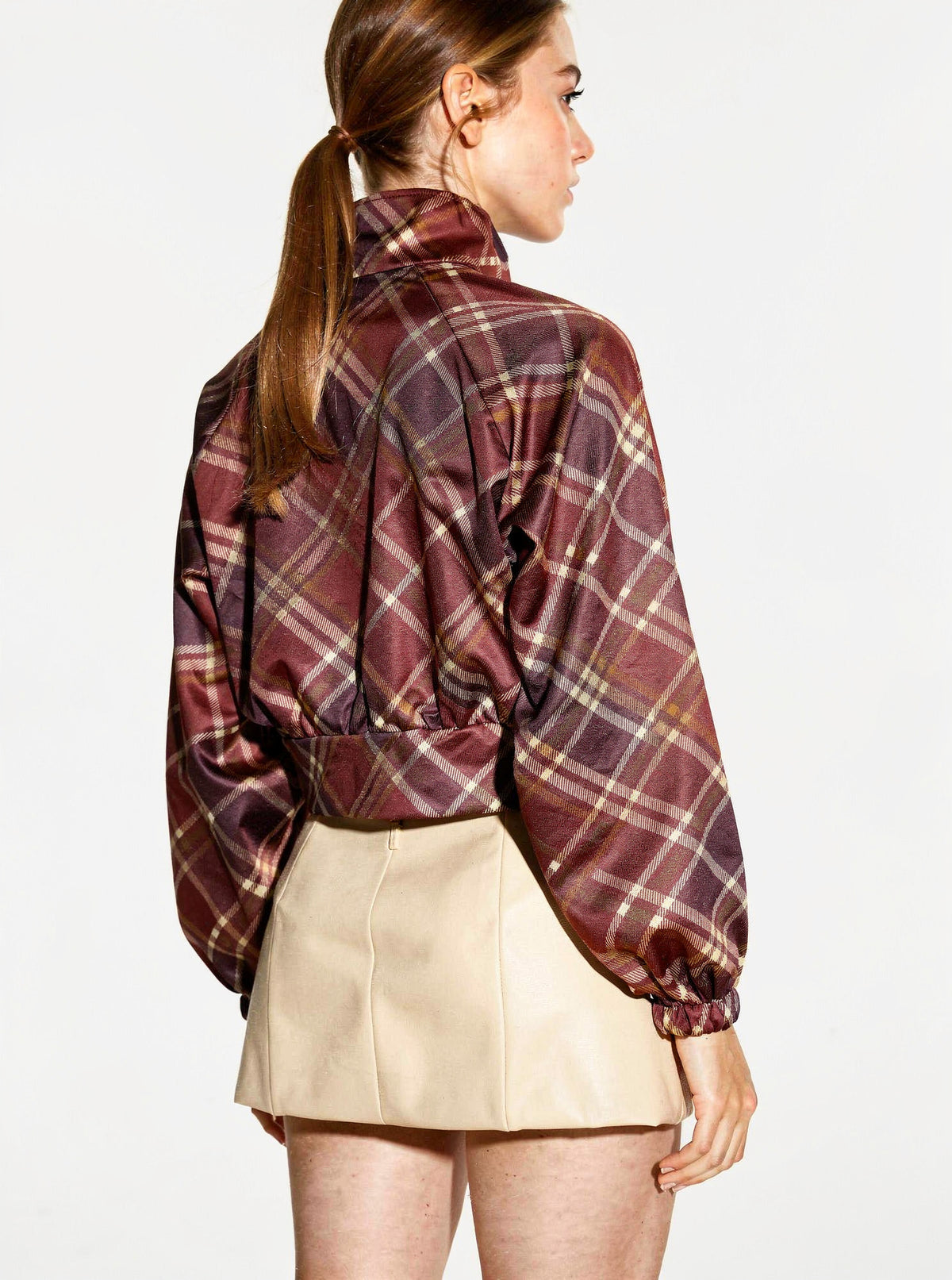 Cropped Track Jacket|Colore:Vino