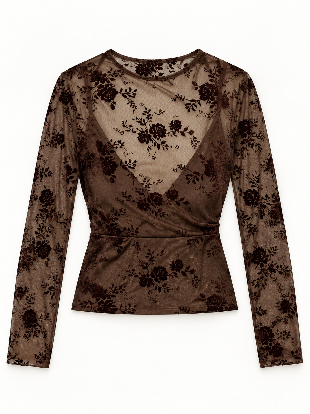 Maglia Flocked  Mesh|Colore:Marrone