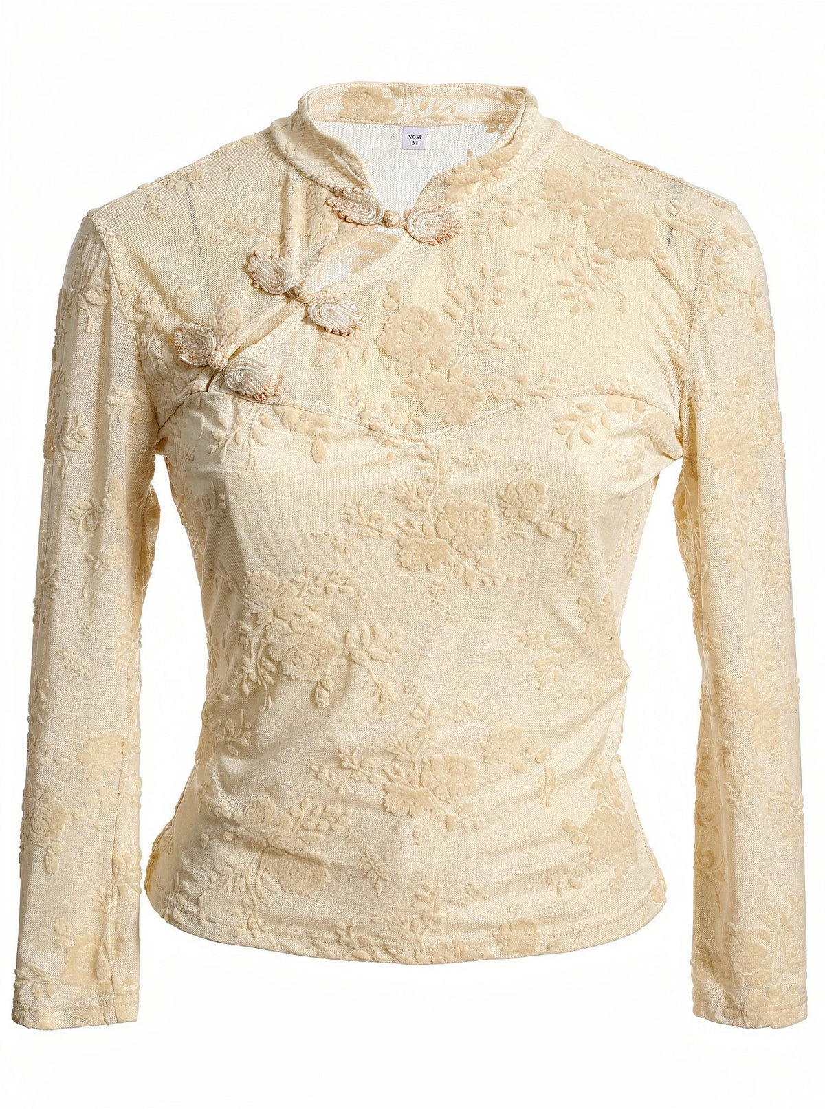 Top con colletto alla coreana|Colore:Bianco