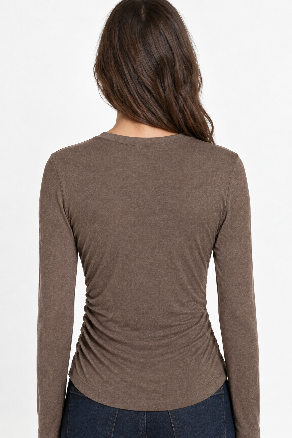 Maglia girocollo maniche lunghe|Colore:Fango