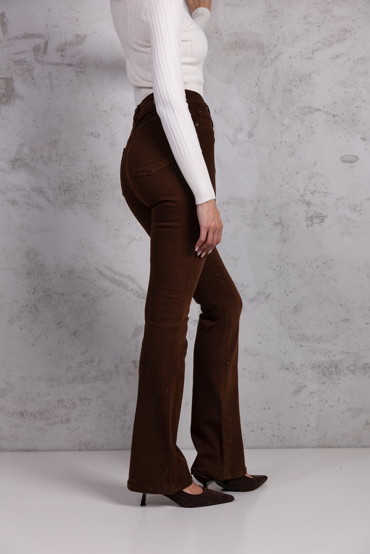 Jeans Flare|Colore:Marrone