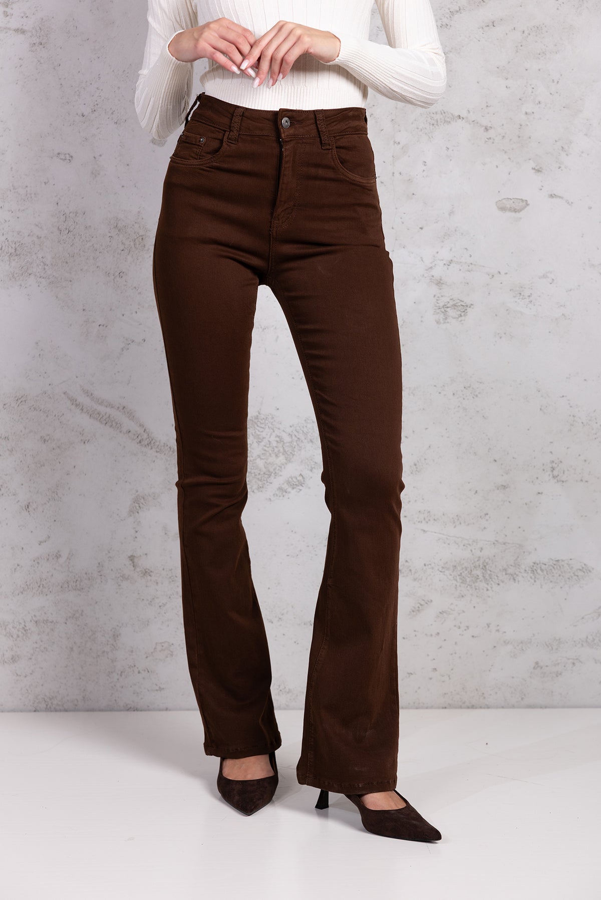 Jeans Flare|Colore:Marrone