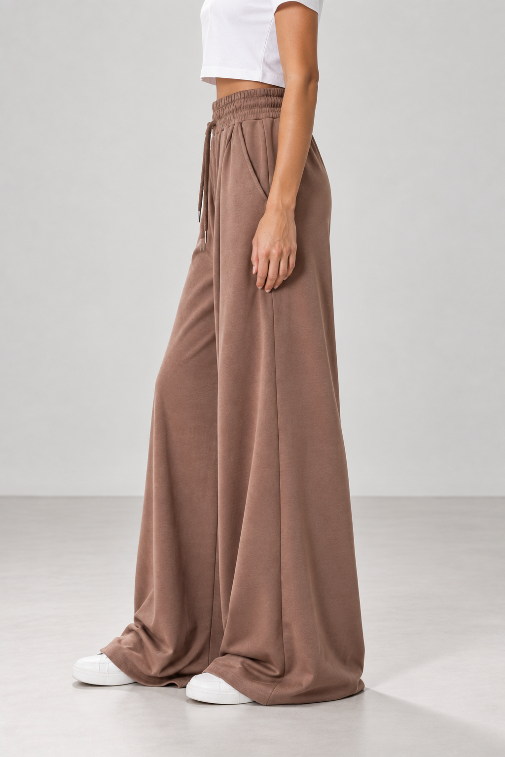 Pantaloni extra palazzo|Colore:Tortora