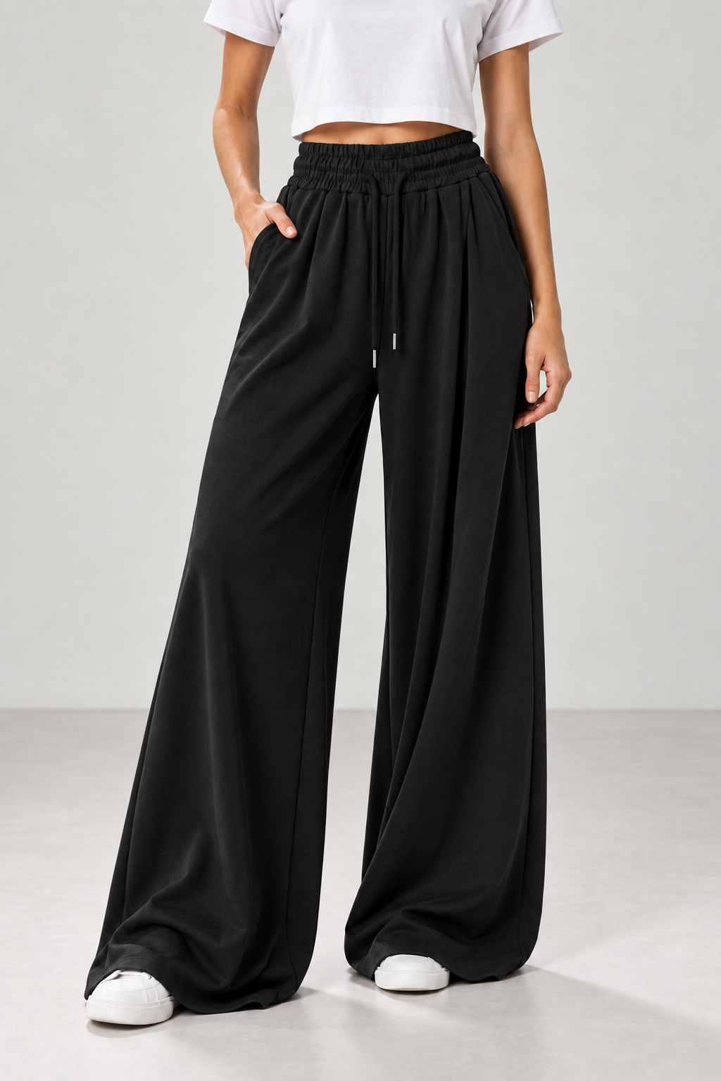 Pantaloni extra palazzo|Colore:Nero