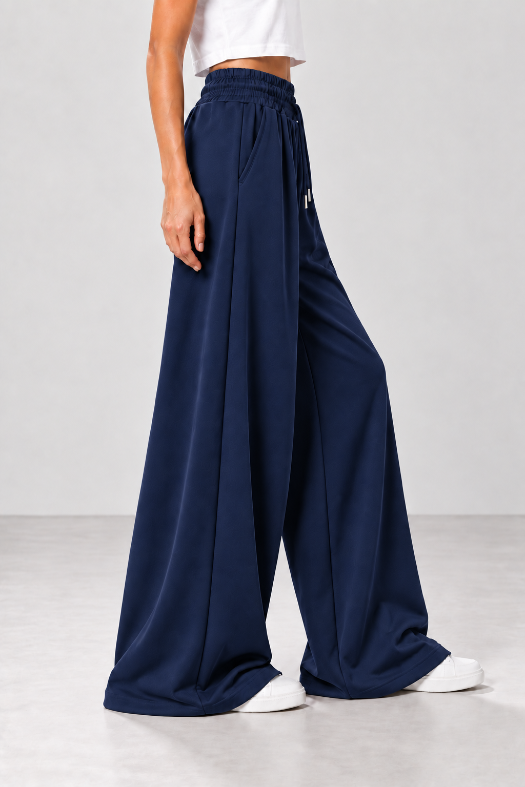 Pantaloni extra palazzo|Colore:Blu navy
