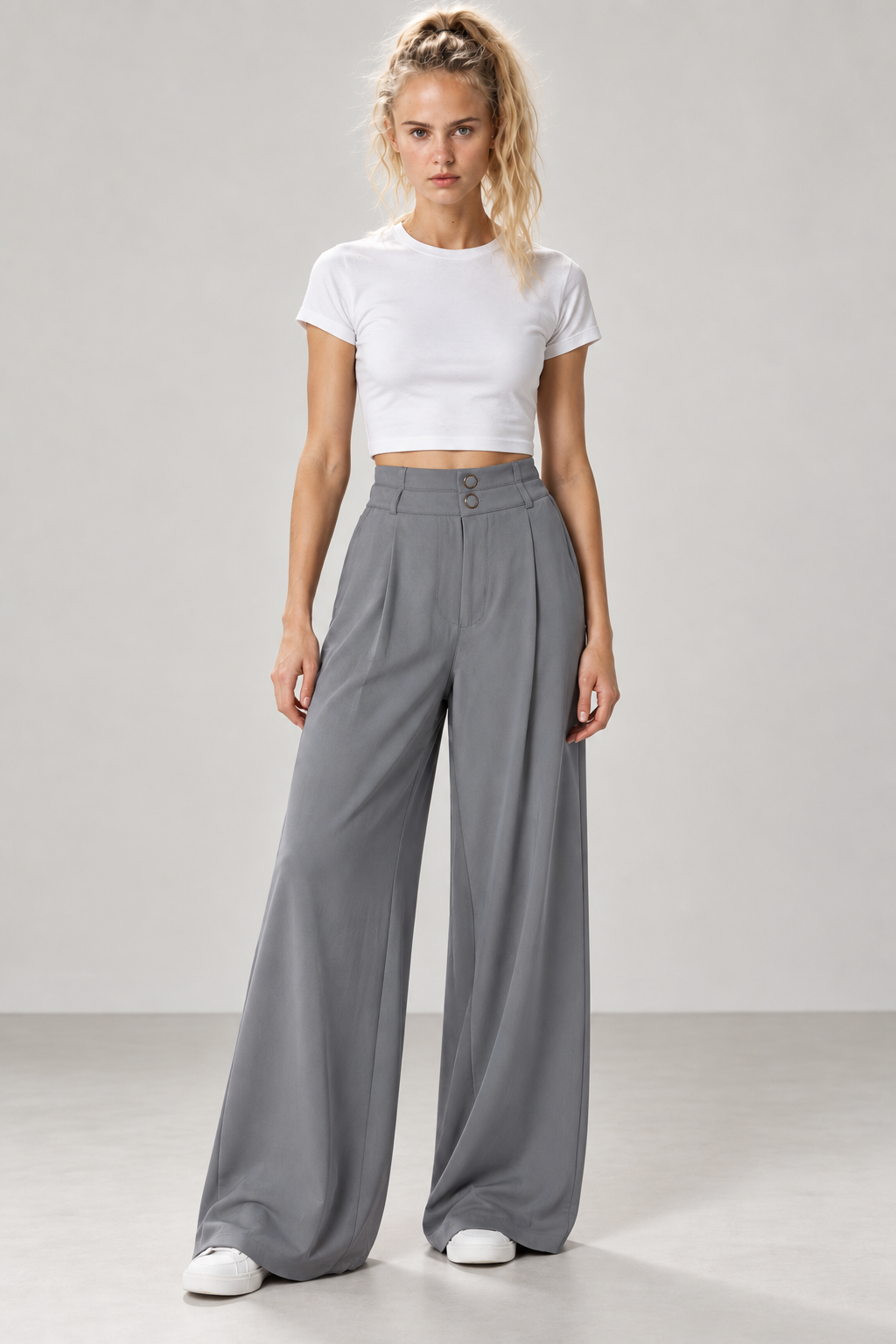 Pantalone doppio bustino |Colore:Grigio