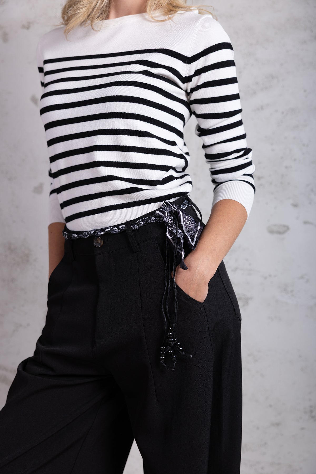 Pantalone Sartoriale Fluid Wide-Leg|Colore:Nero