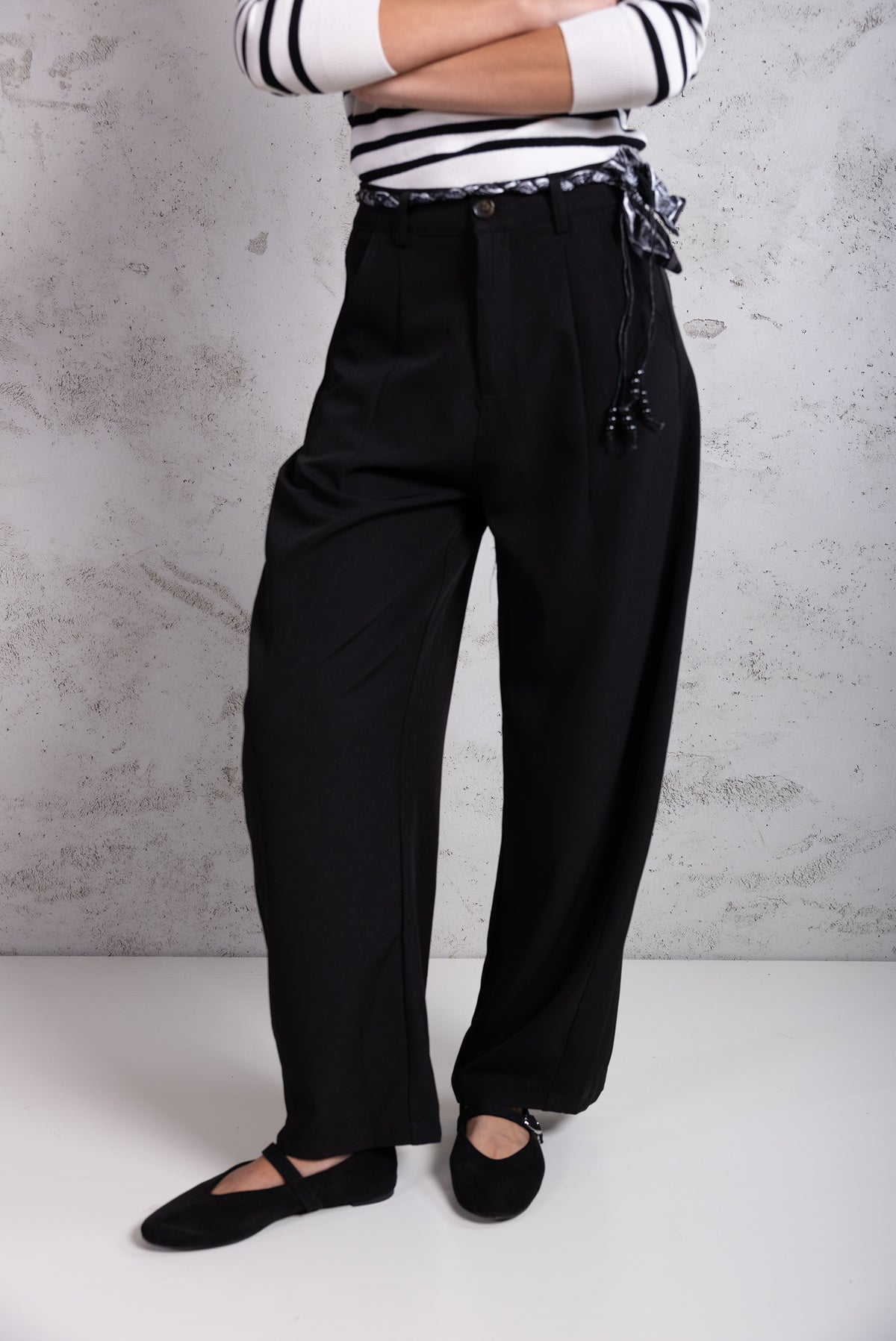 Pantalone Sartoriale Fluid Wide-Leg|Colore:Nero