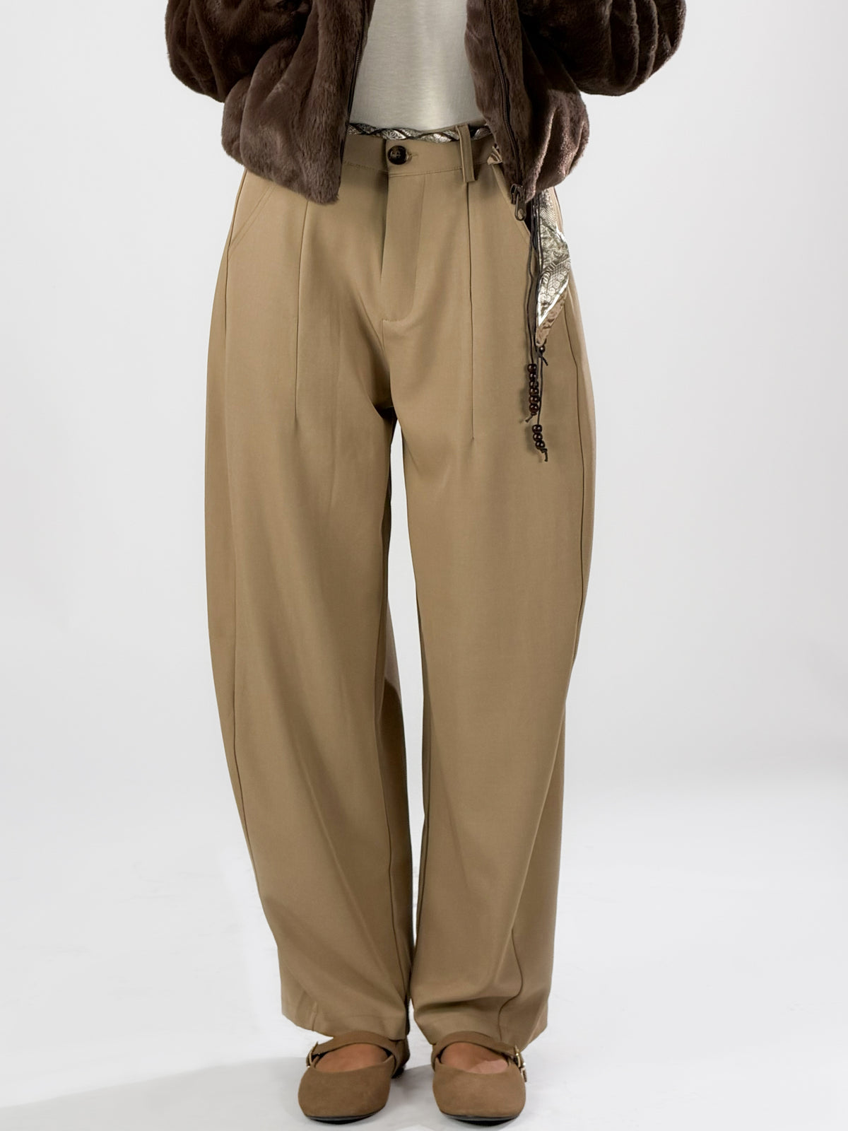 Pantalone Sartoriale Fluid Wide-Leg|Colore:Cammello