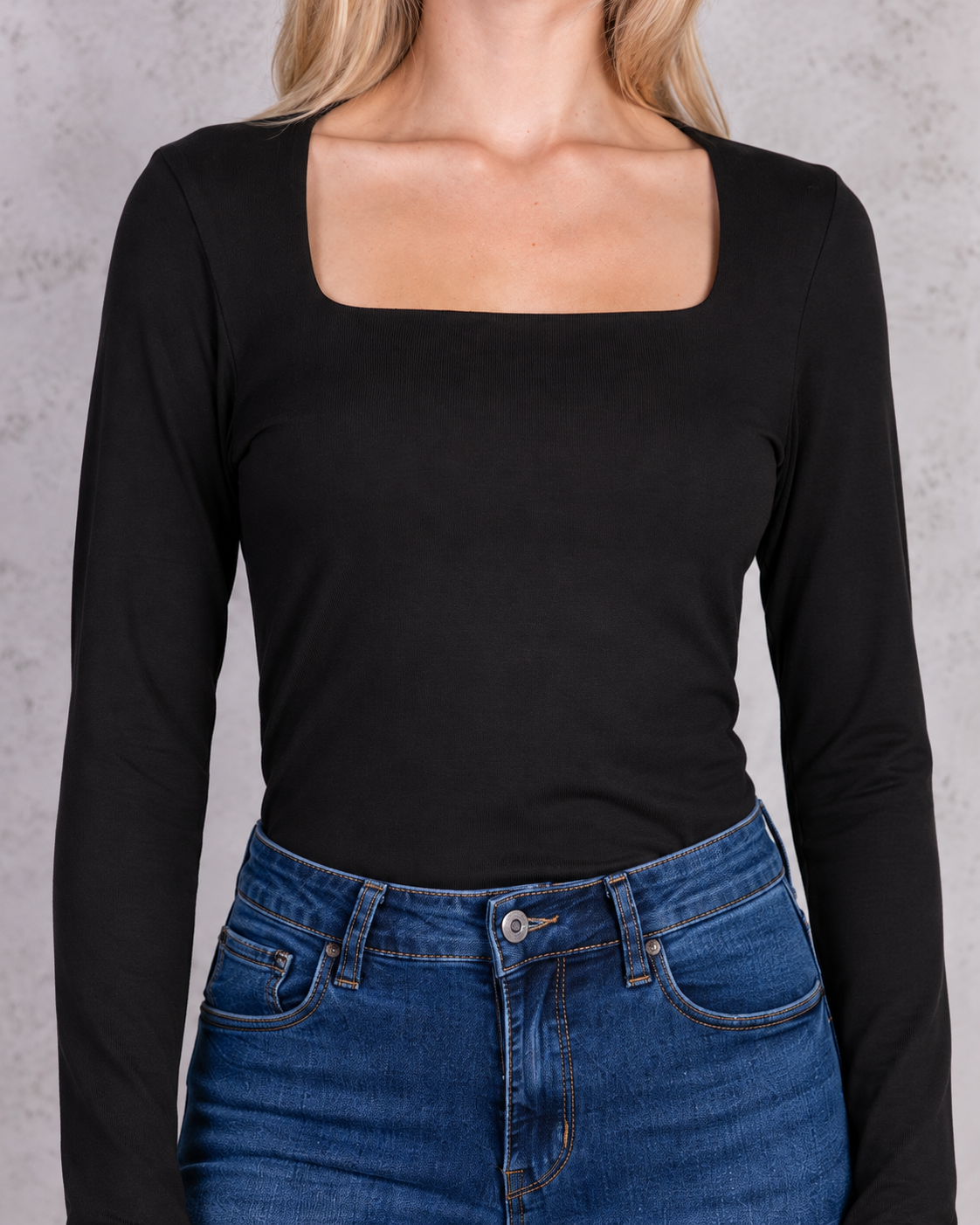 Maglia scollo quadrato|Colore:Nero