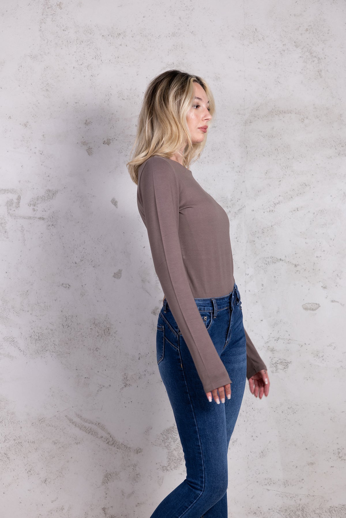 Maglia basic girocllo|Colore:Talpa