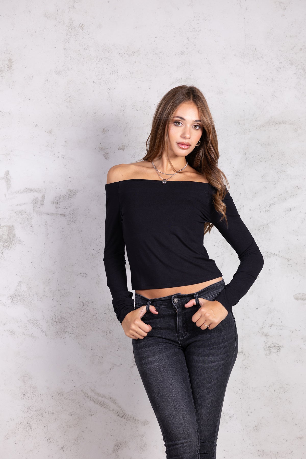 Maglia Bardot|Colore:Nero