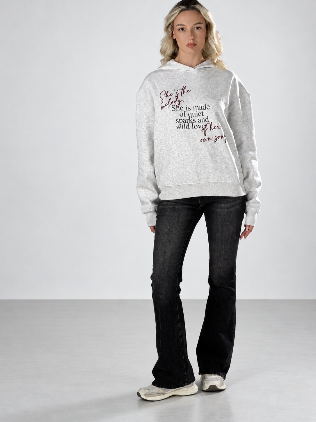 Felpa con cappuccio|Colore:Light ash grey