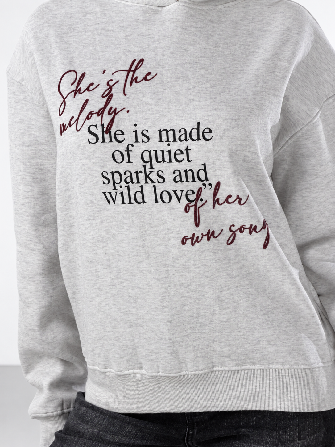 Felpa con cappuccio|Colore:Light ash grey