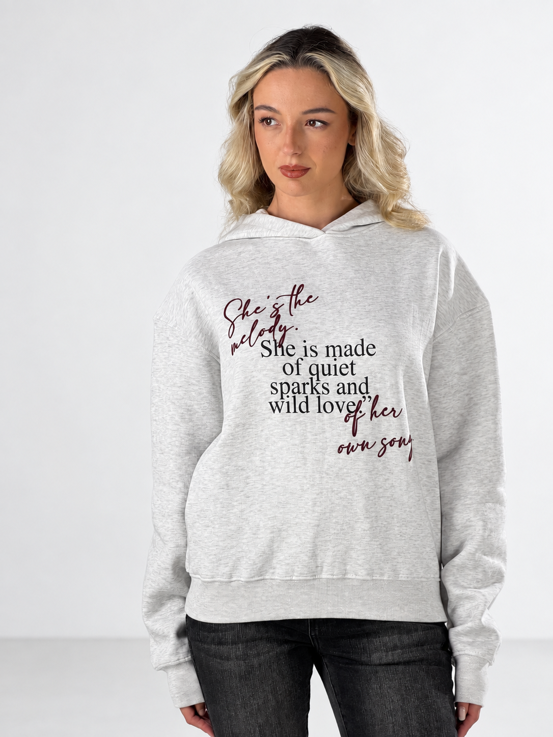 Felpa con cappuccio|Colore:Light ash grey