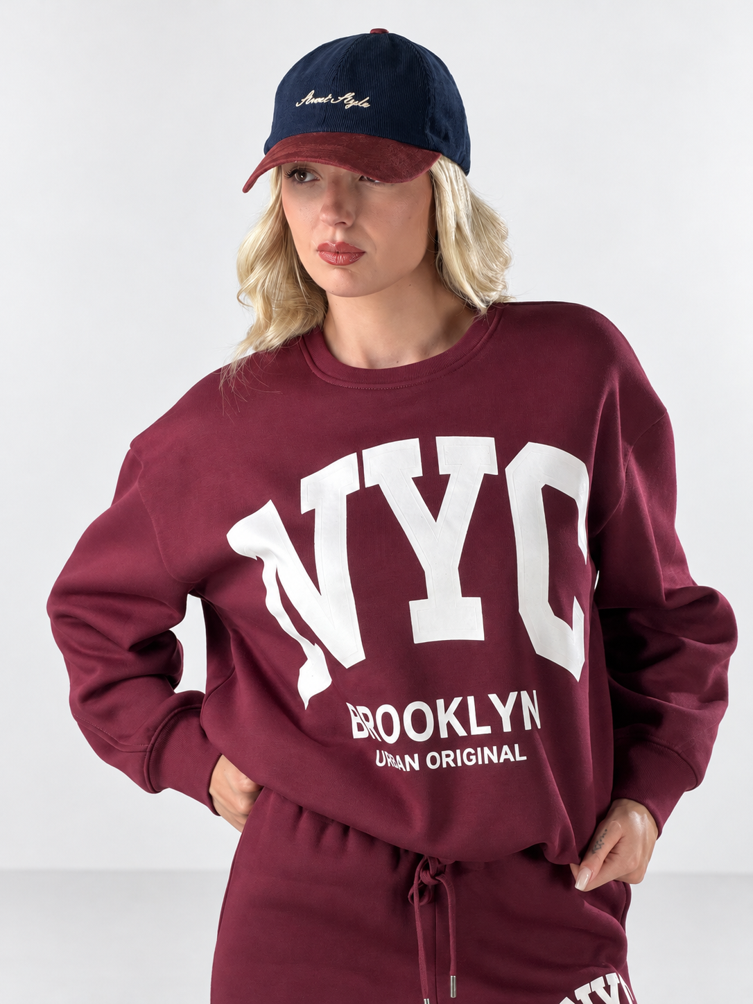 Felpa College|Colore:Burgundy