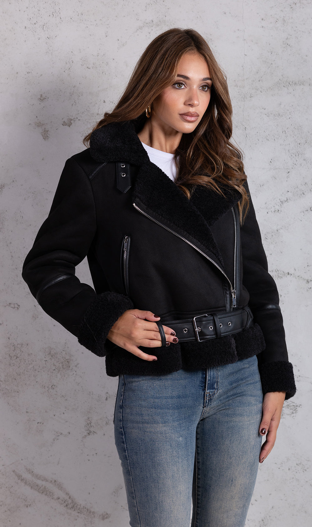 Montone Aviatore|Colore:Nero