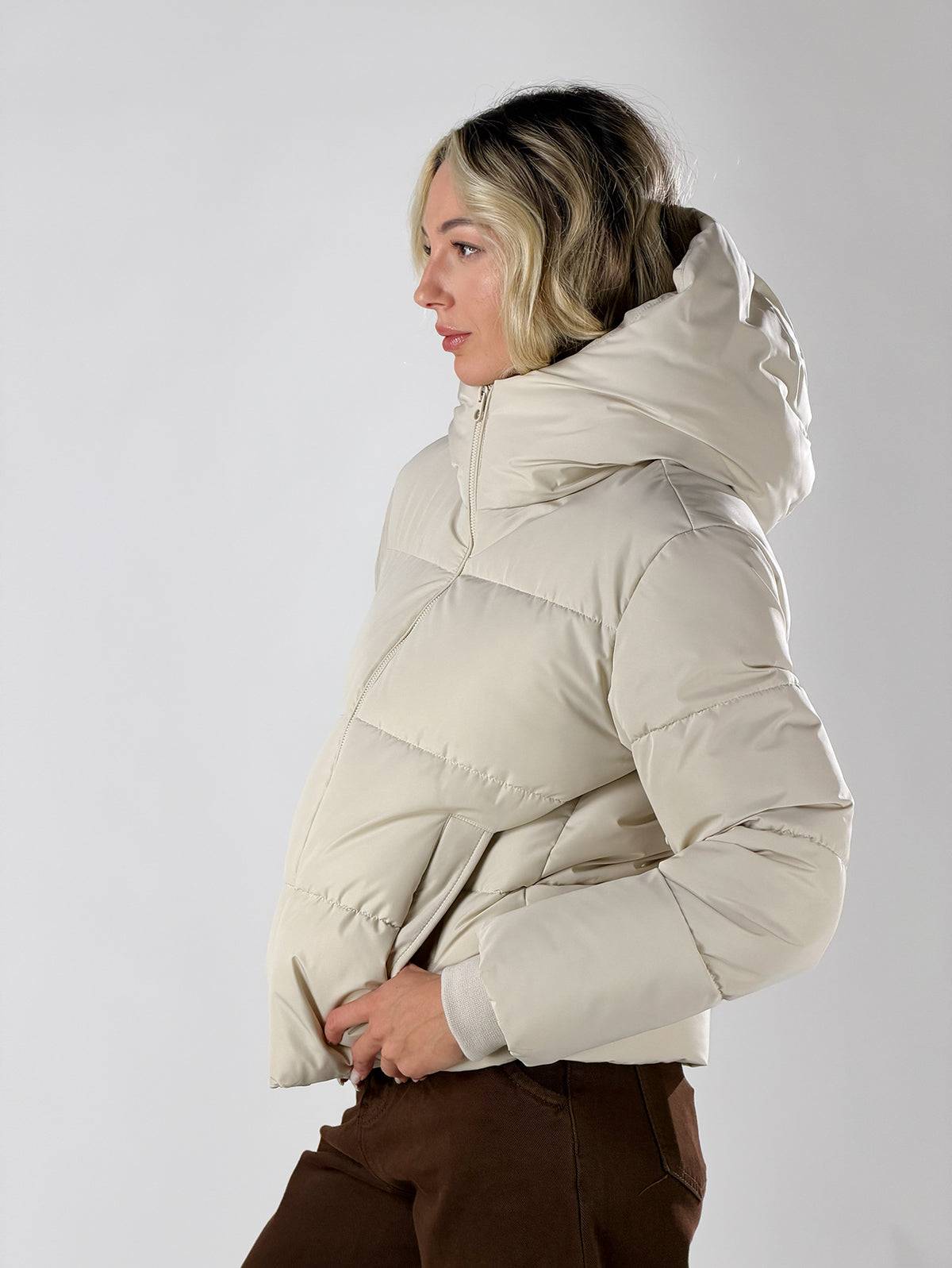 Giubbino maxi collo|Colore:Avorio