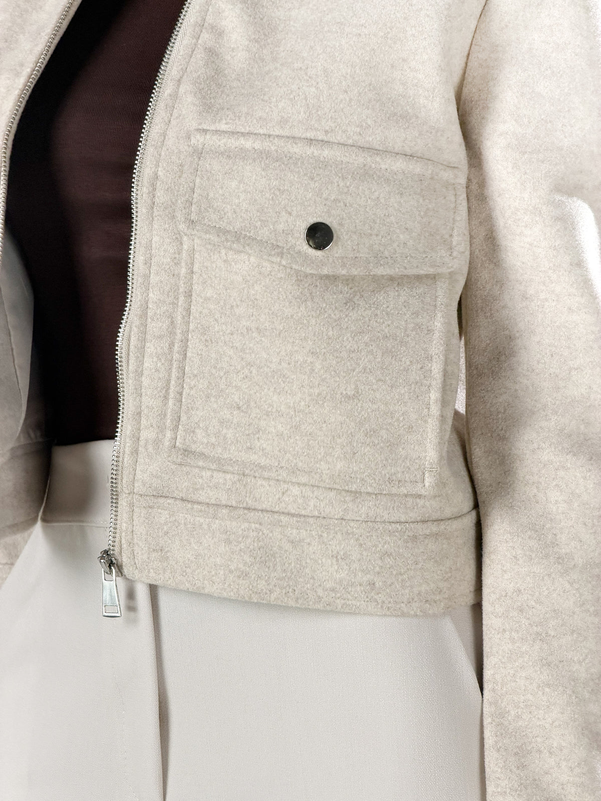 Giacca con tasconi|Colore:Beige melange