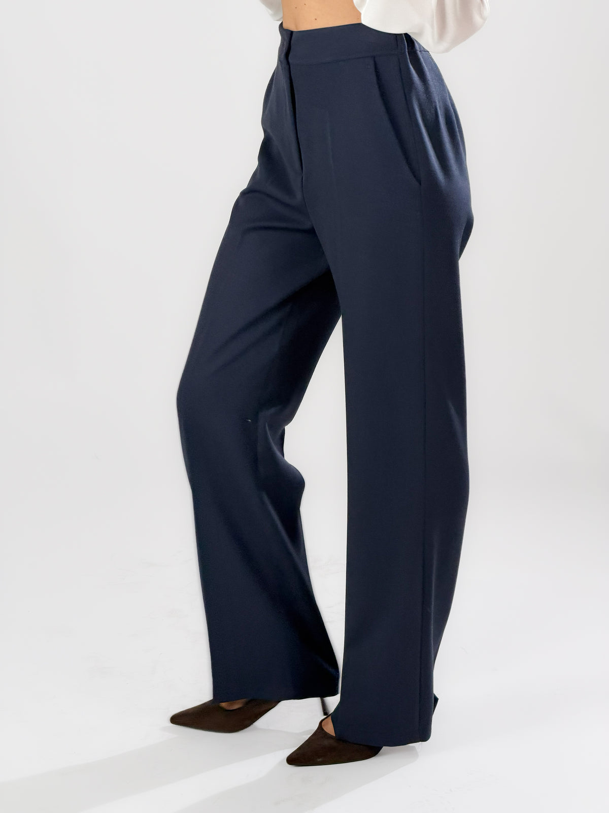 Pantaloni vita alta |Colore:Blu