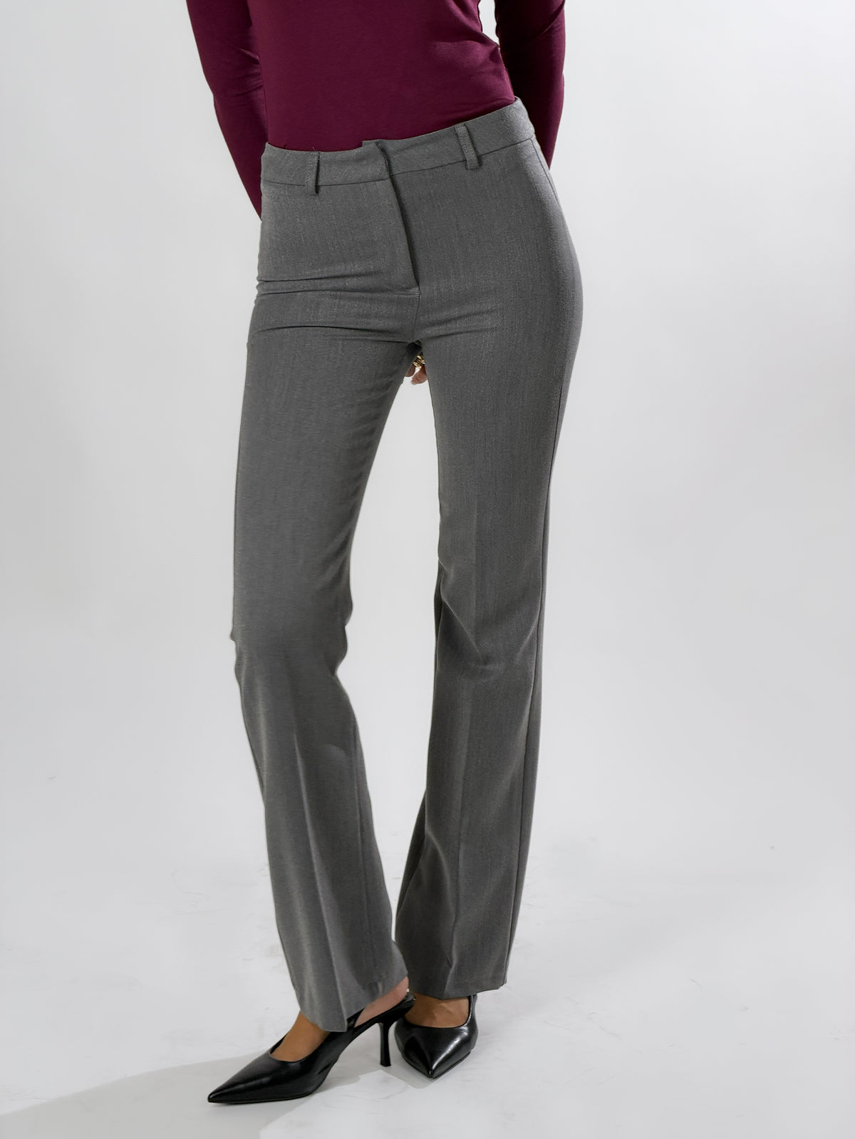 Pantalone Flare con passanti|Colore:Grigio scuro