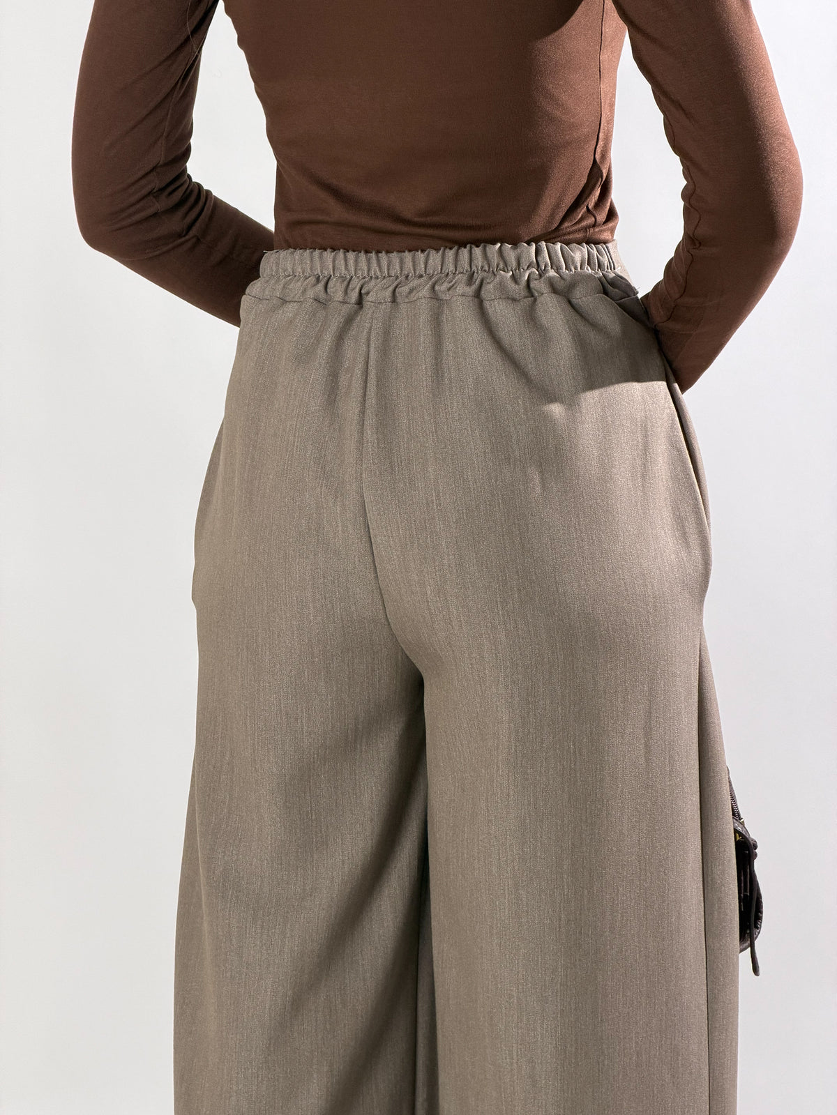 Pantalone sailor wide leg|Colore:Fango