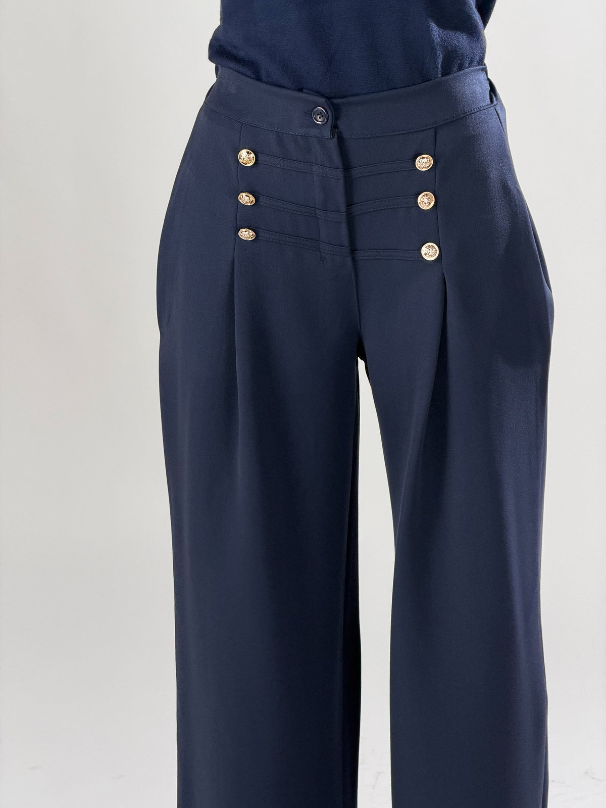 Pantalone sailor wide leg|Colore:Blue