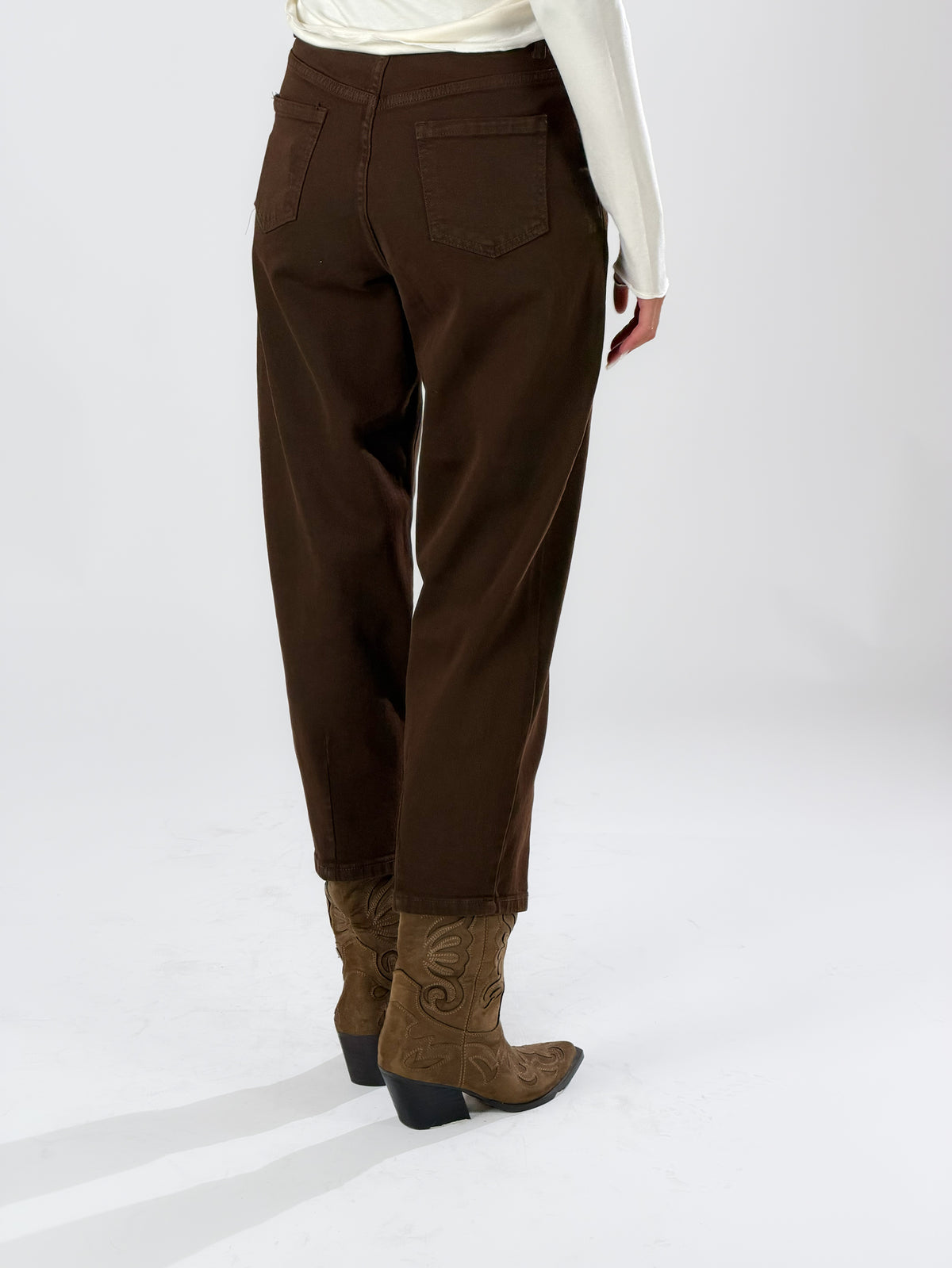 Jeans mom fit balloon |Colore:Marrone
