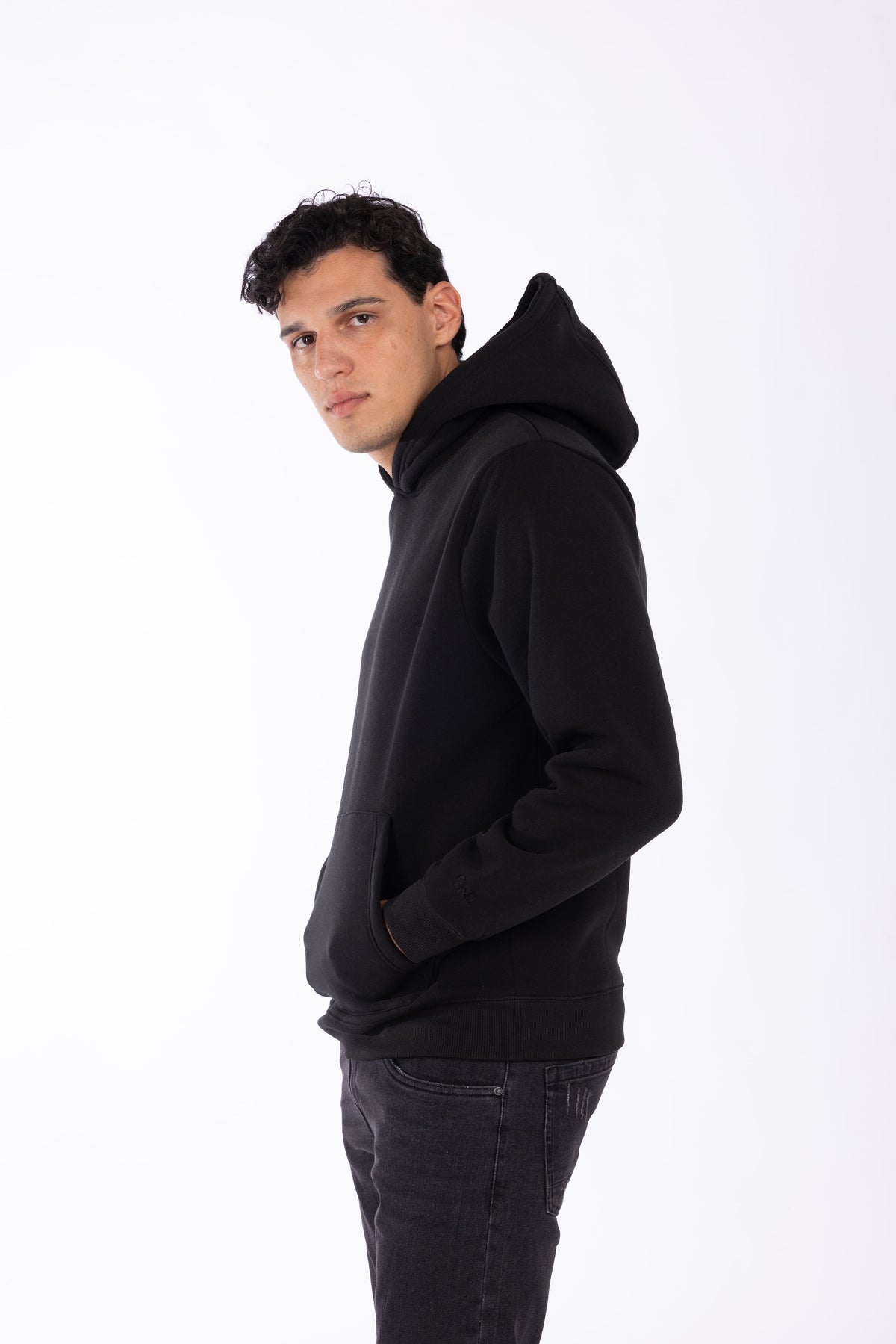 Felpa con cappuccio|Colore:Nero