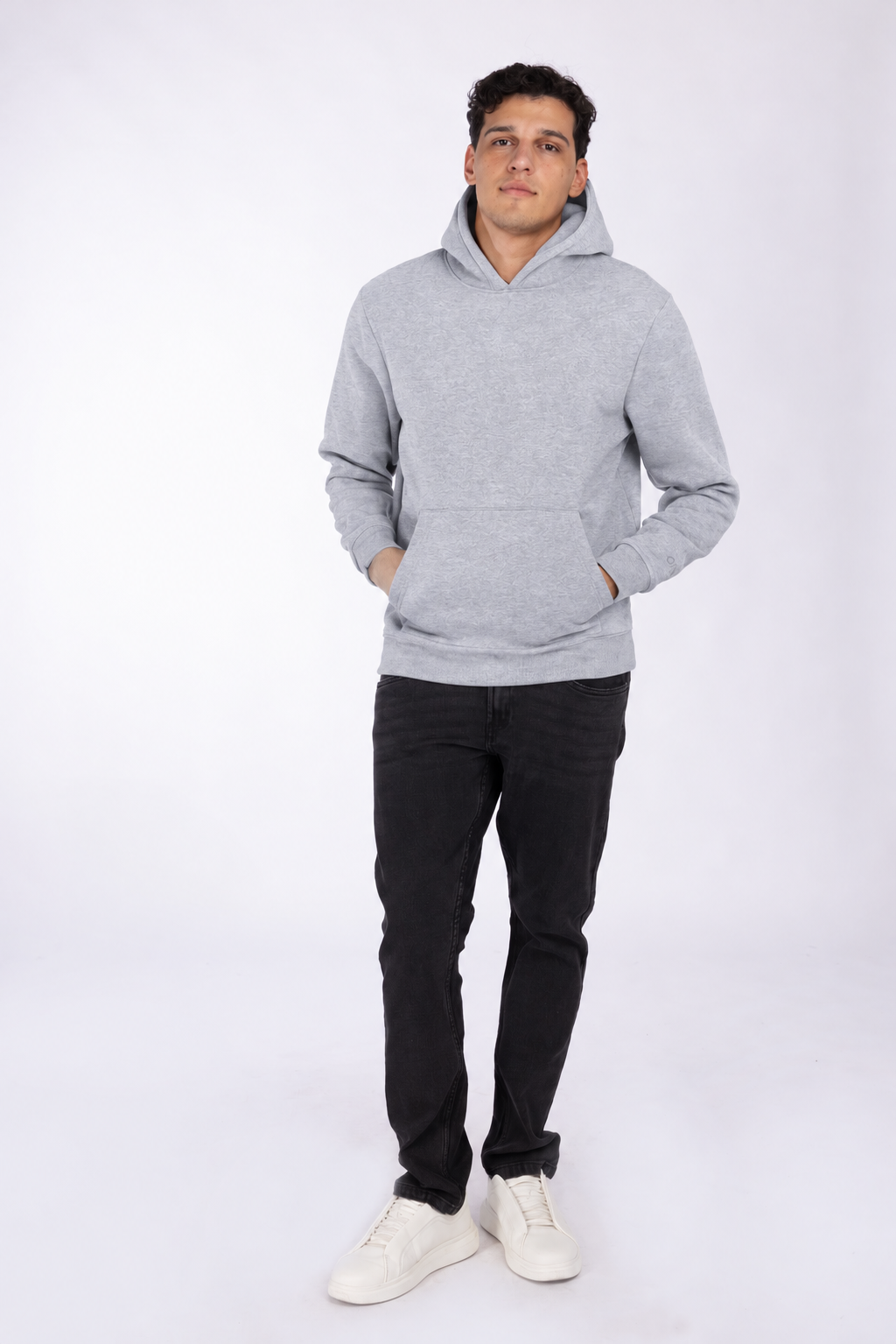 Felpa con cappuccio|Colore:Grigio medio melange