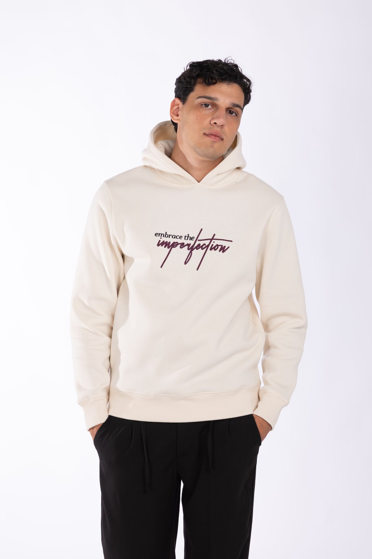 Felpa con cappuccio con stampa|Colore:Burro