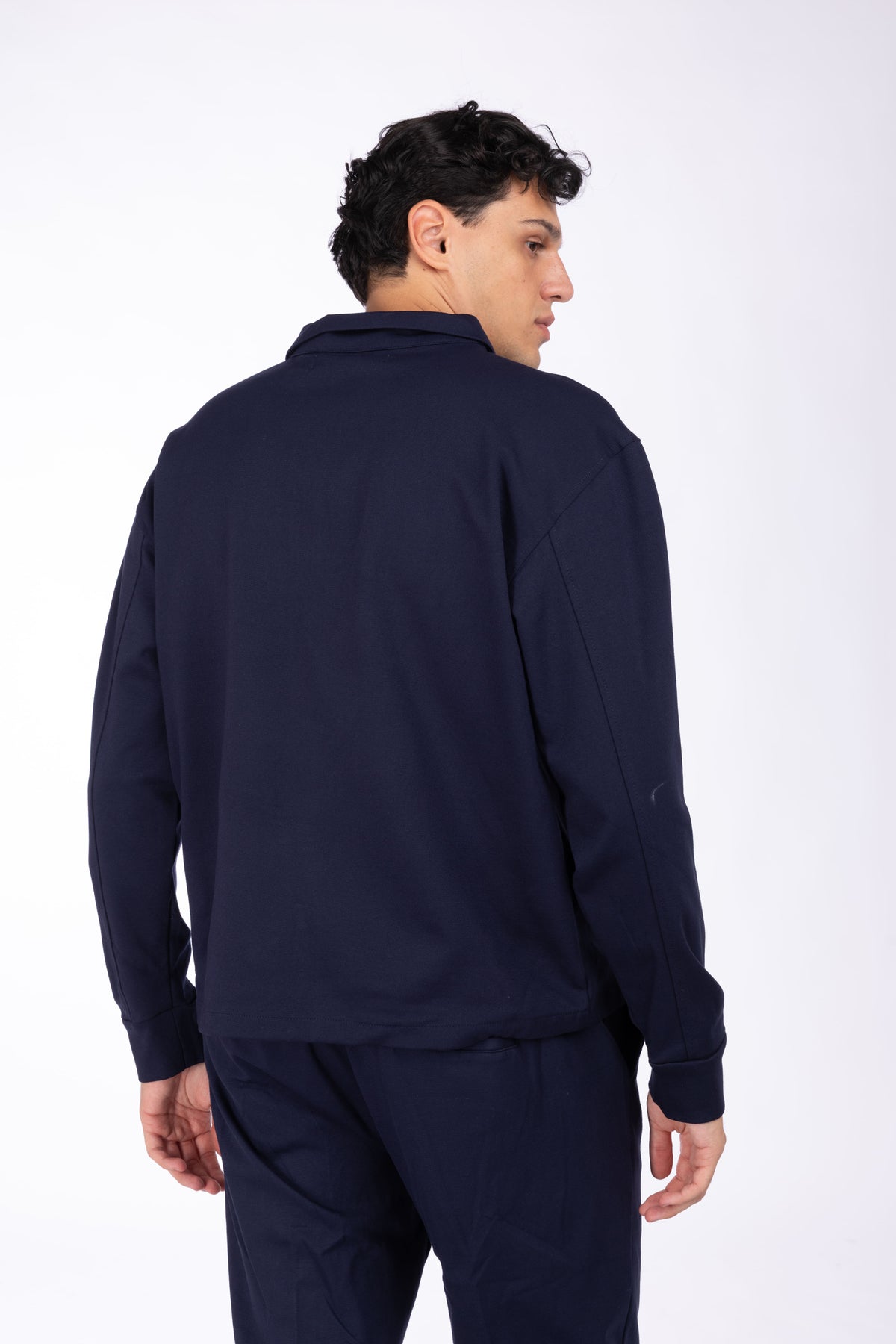 Felpa modello polo con zip|Colore:Blue