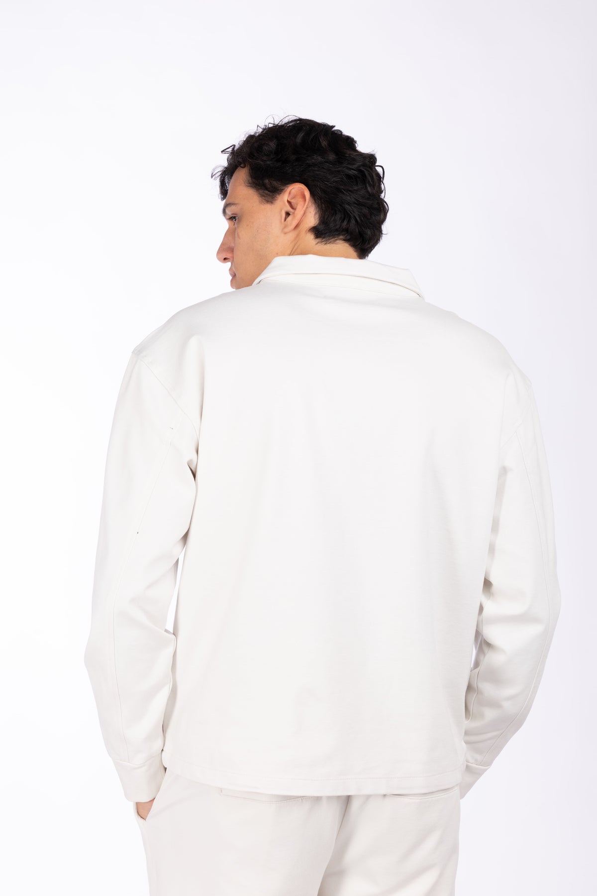 Felpa modello polo con zip|Colore:Burro
