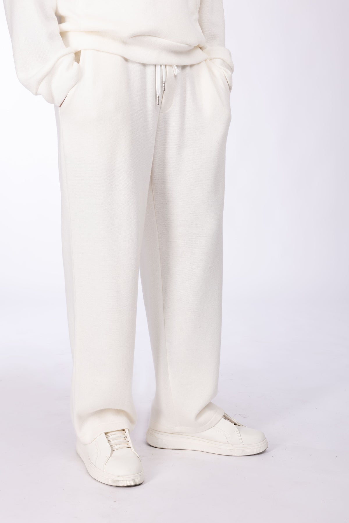 Pantalone in maglia con elastico|Colore:Panna