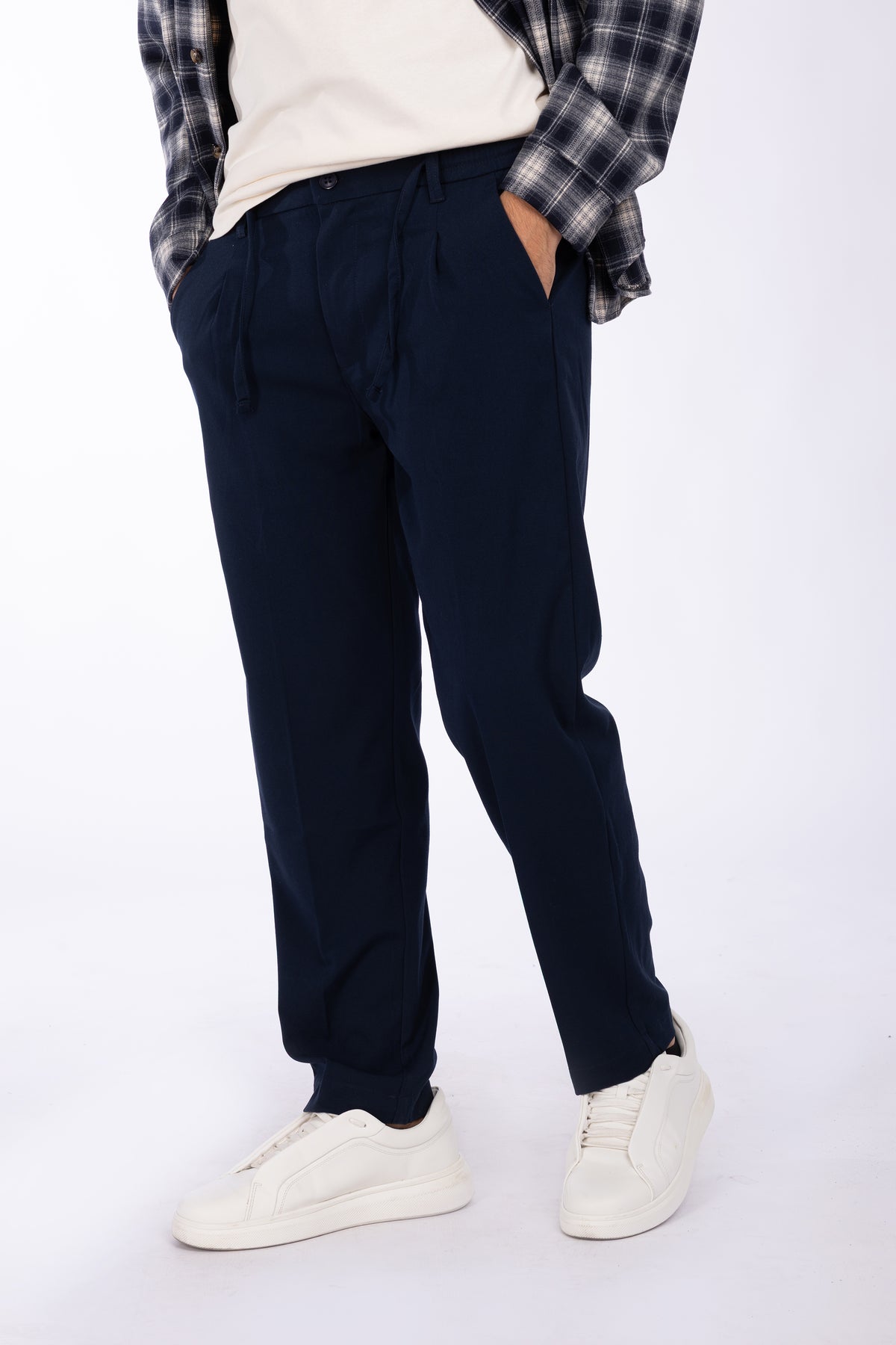 Pantaloni con coulisse e tasche a filo|Colore:Blue