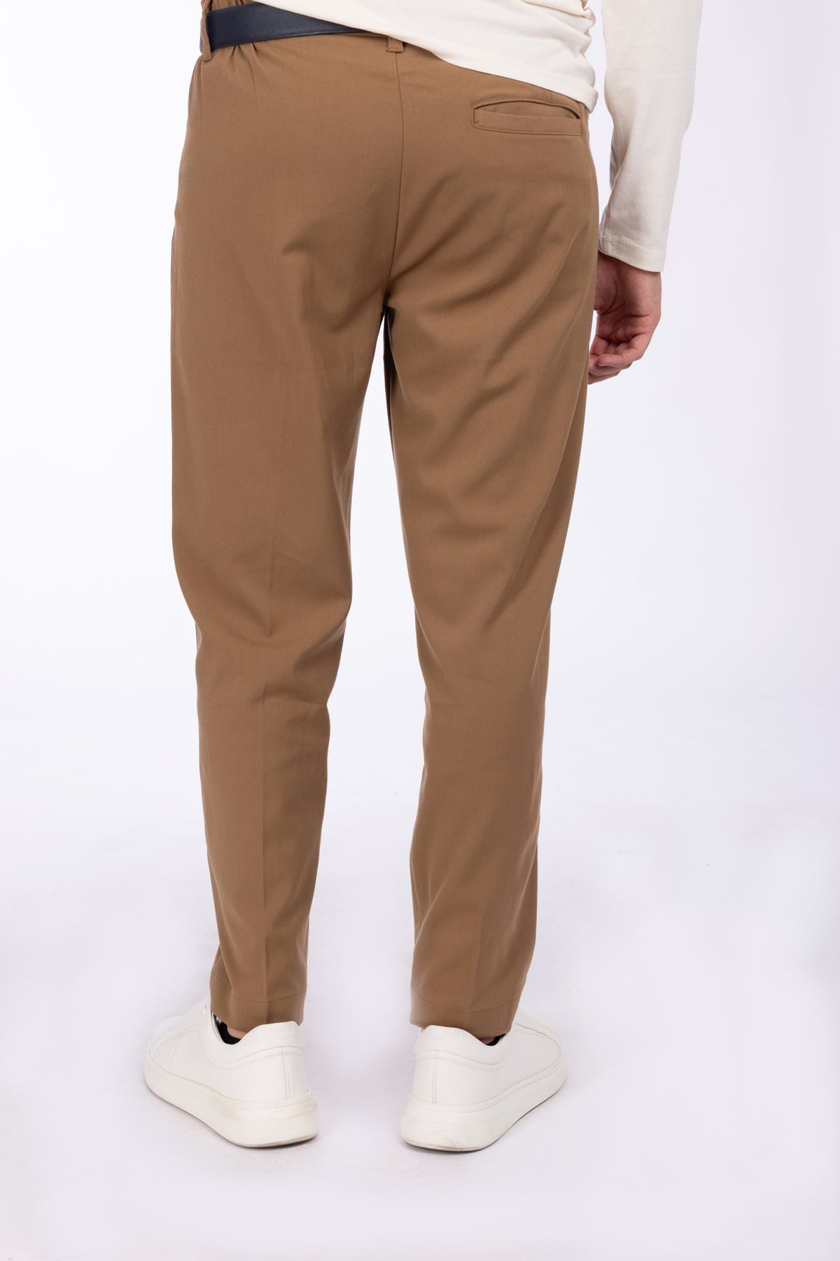 Pantalone con doppie pince|Colore:Cammello