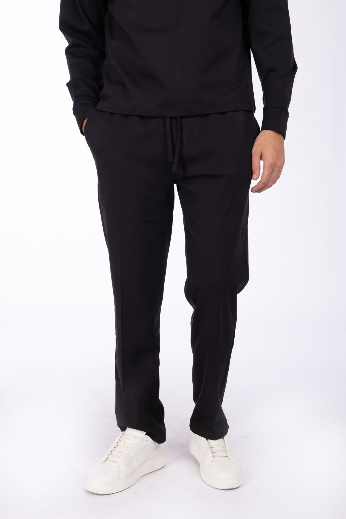 Pantalone girovita con elastico|Colore:Nero