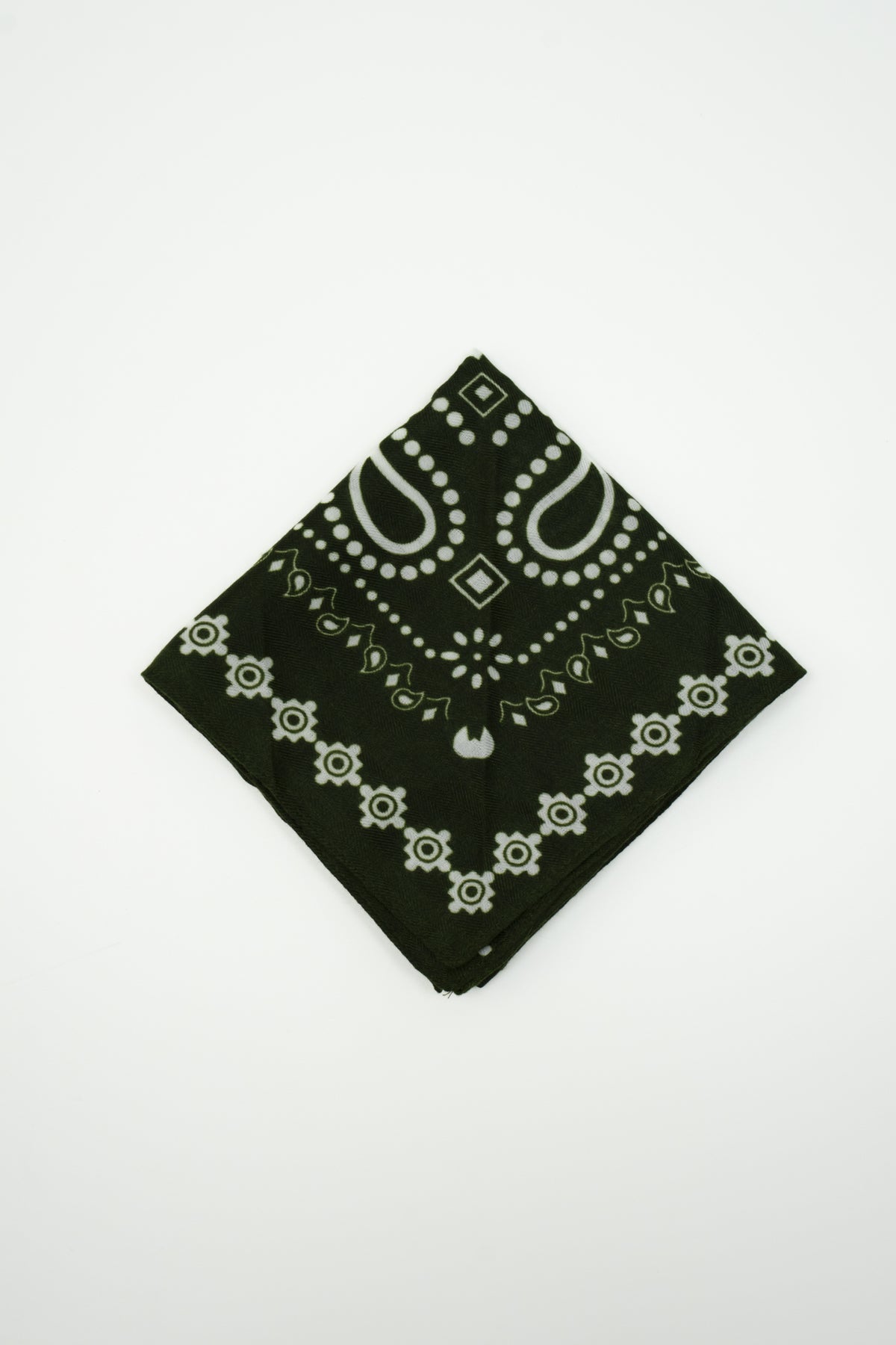 Foulard con stampa paisley e geometrica|Colore:Verde