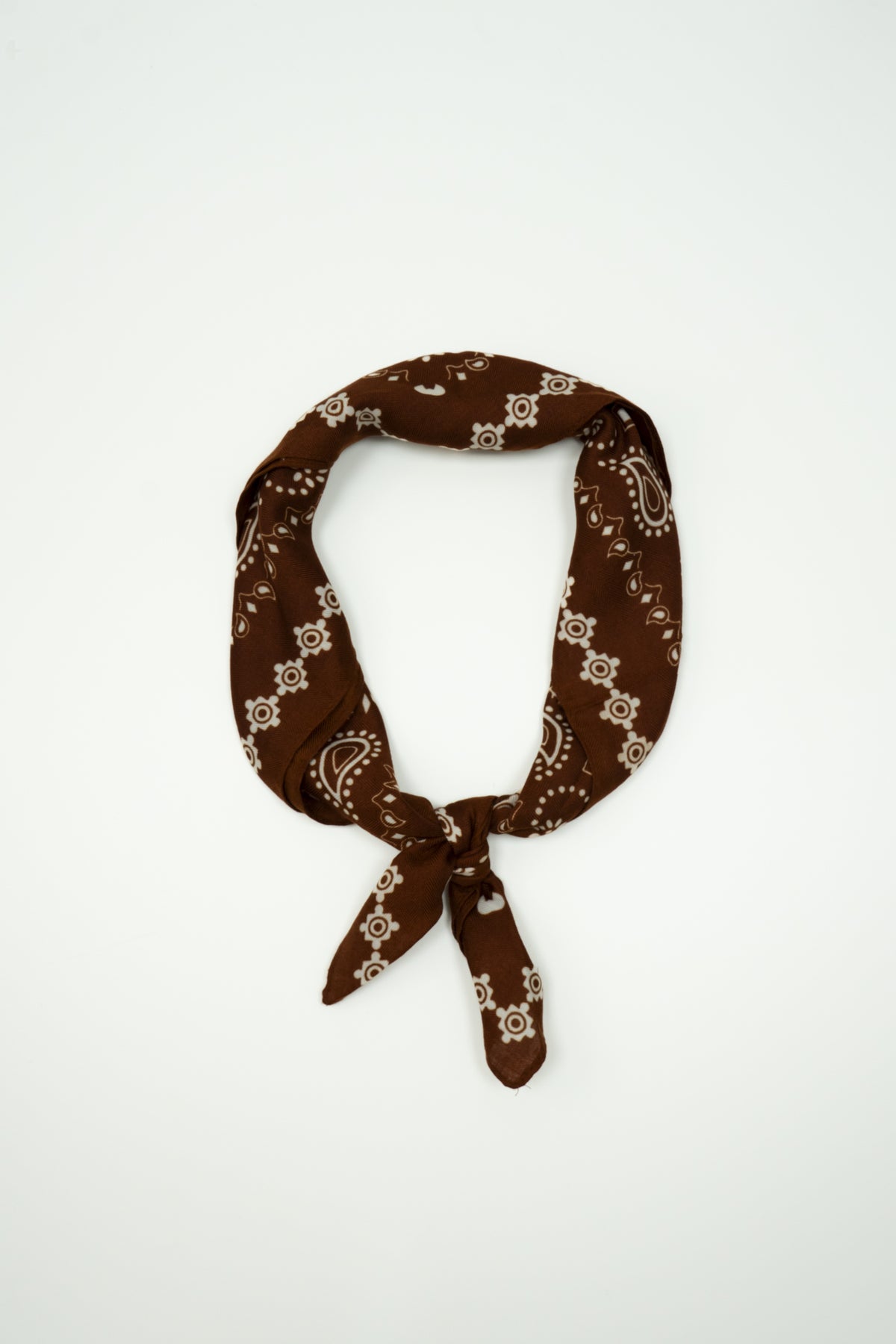 Foulard con stampa paisley e geometrica|Colore:Coccio