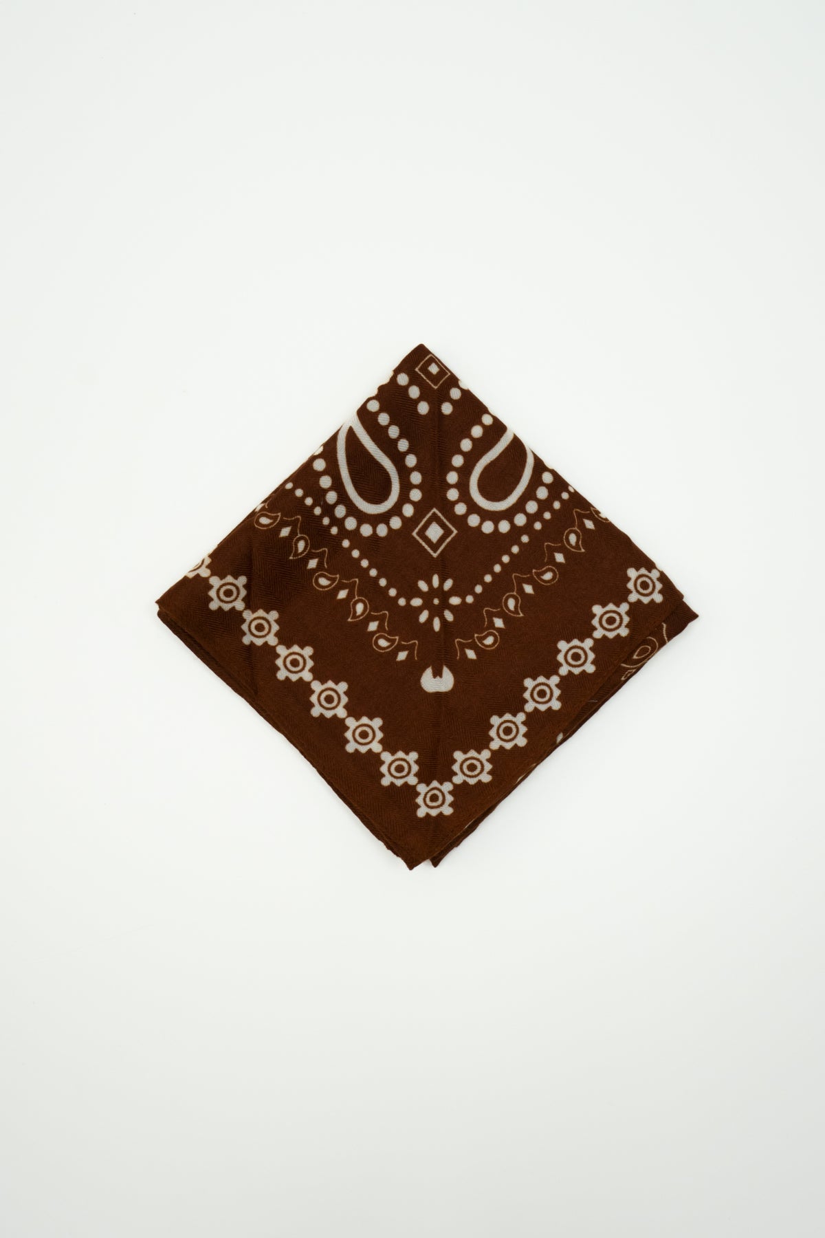 Foulard con stampa paisley e geometrica|Colore:Coccio