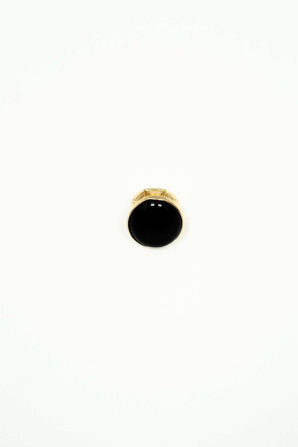 Anello dorato di tipo cocktail ring con pietra|Colore:Black