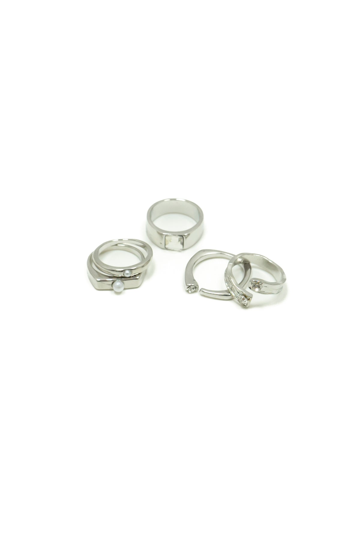 Set di sei anelli|Colore:Argento
