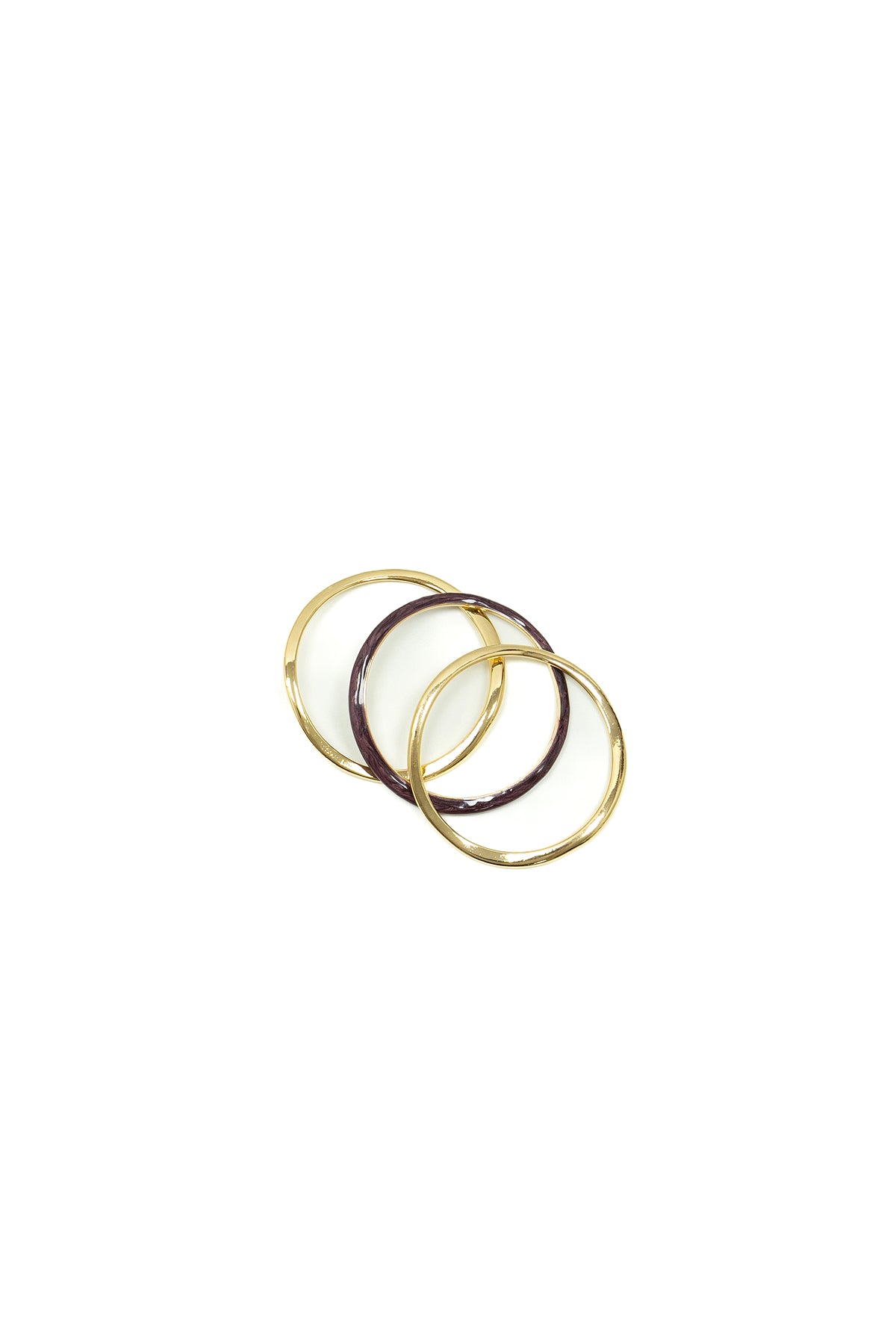 Set di tre anelli sottili intrecciati|Colore:Viola