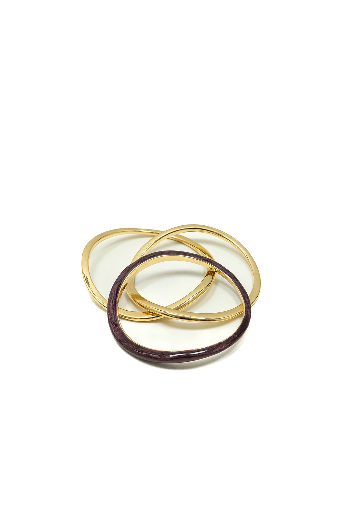 Set di tre anelli sottili intrecciati|Colore:Viola