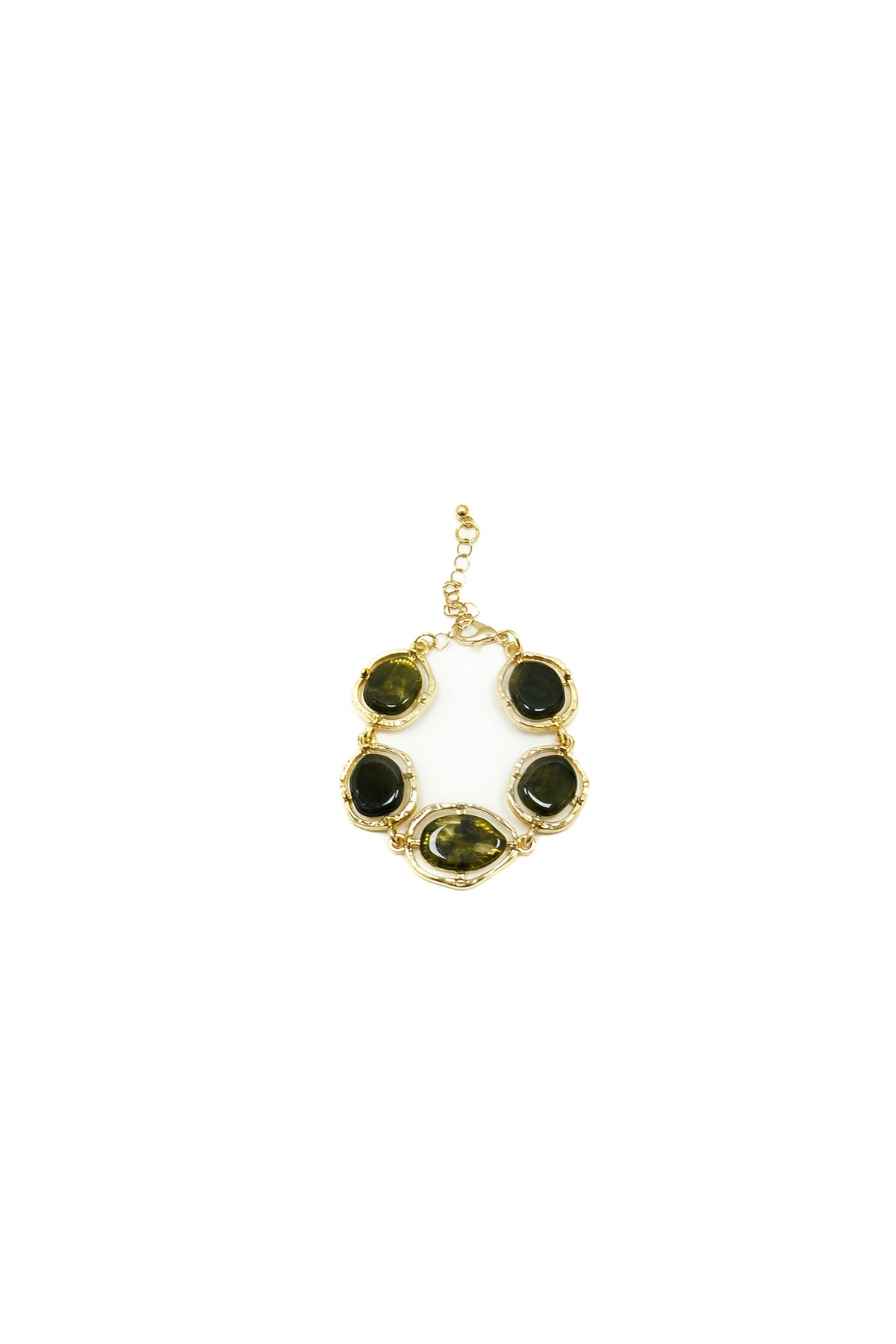 Bracciale dorato a catena|Colore:Verde