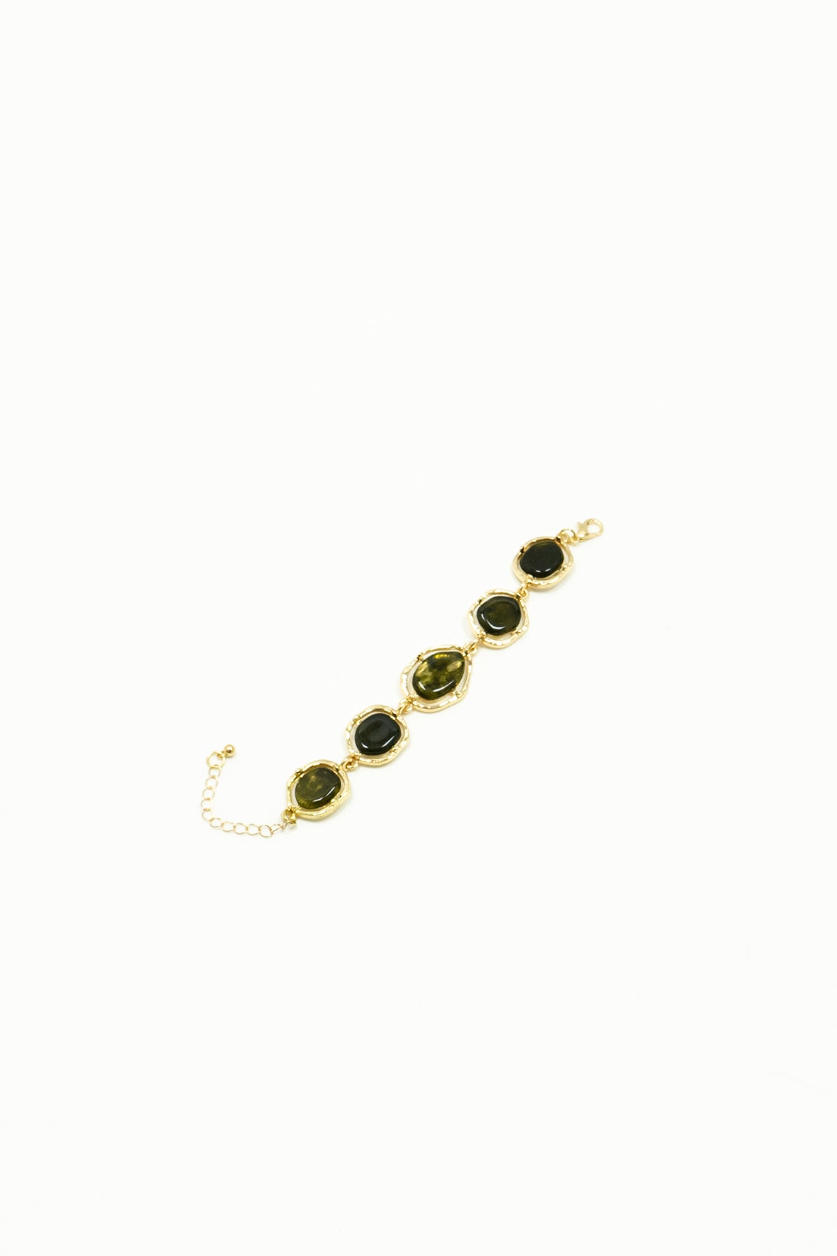 Bracciale dorato a catena|Colore:Verde