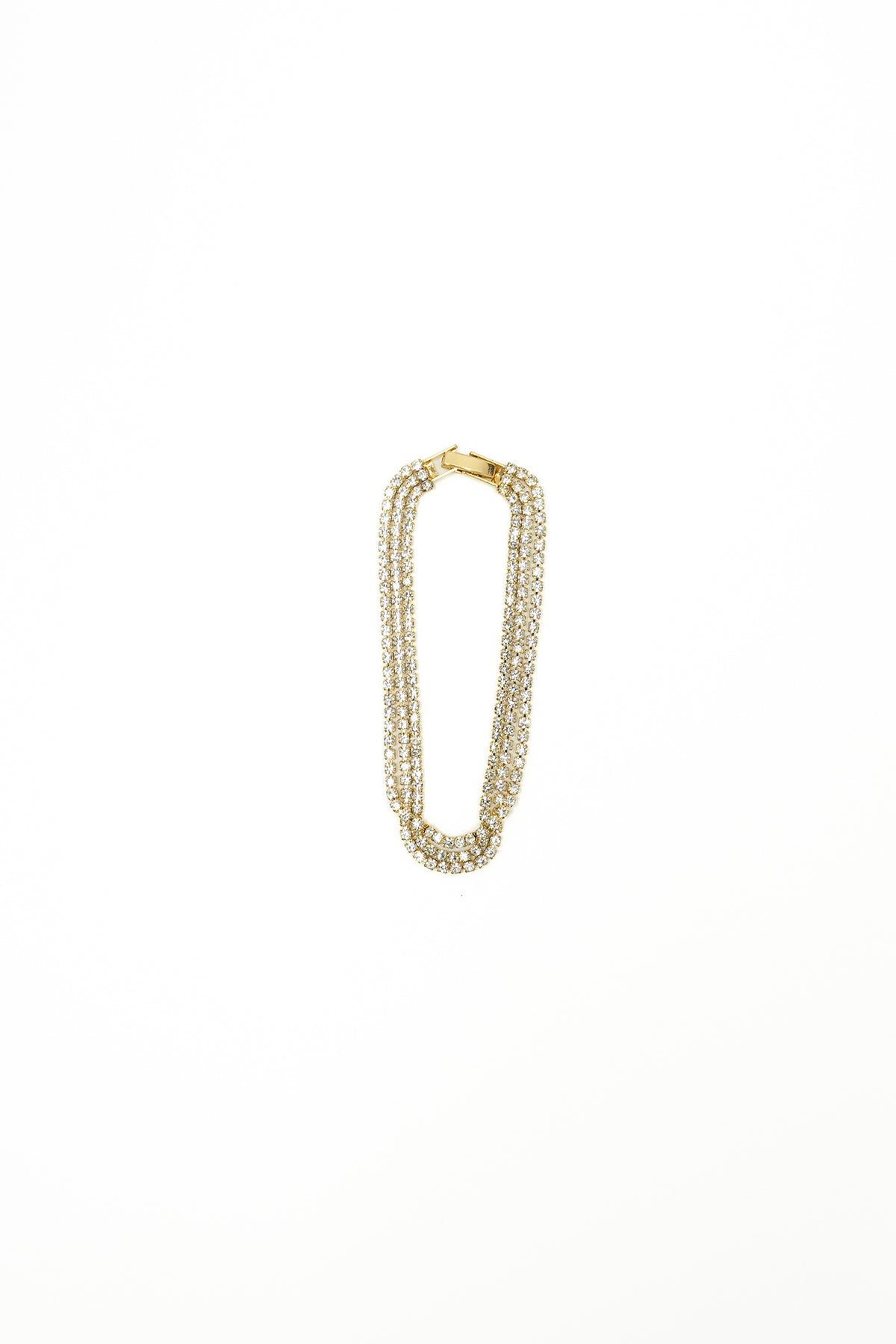 Bracciale tennis a tre file con strass|Colore:Oro