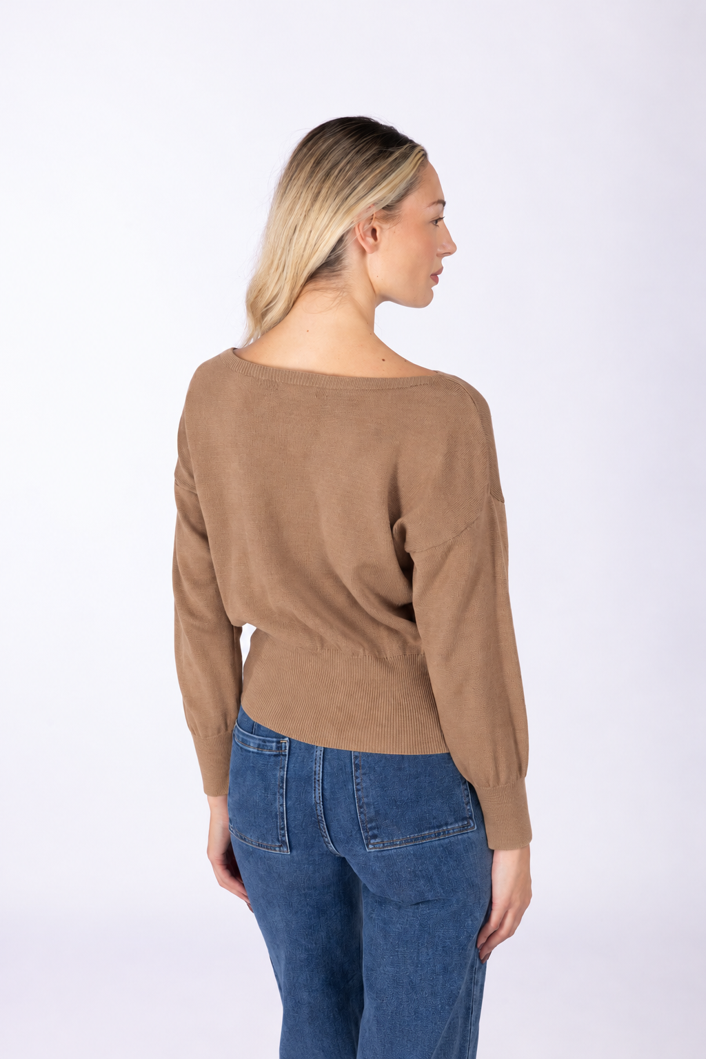 Maglia Cropped scollo barca|Colore:Camiciola