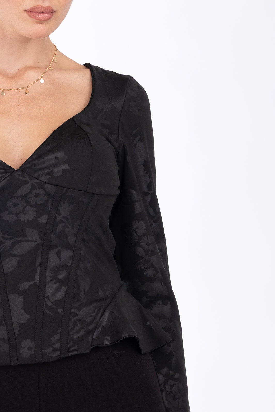 Maglia Bridget scollo a cuore|Colore:Nero