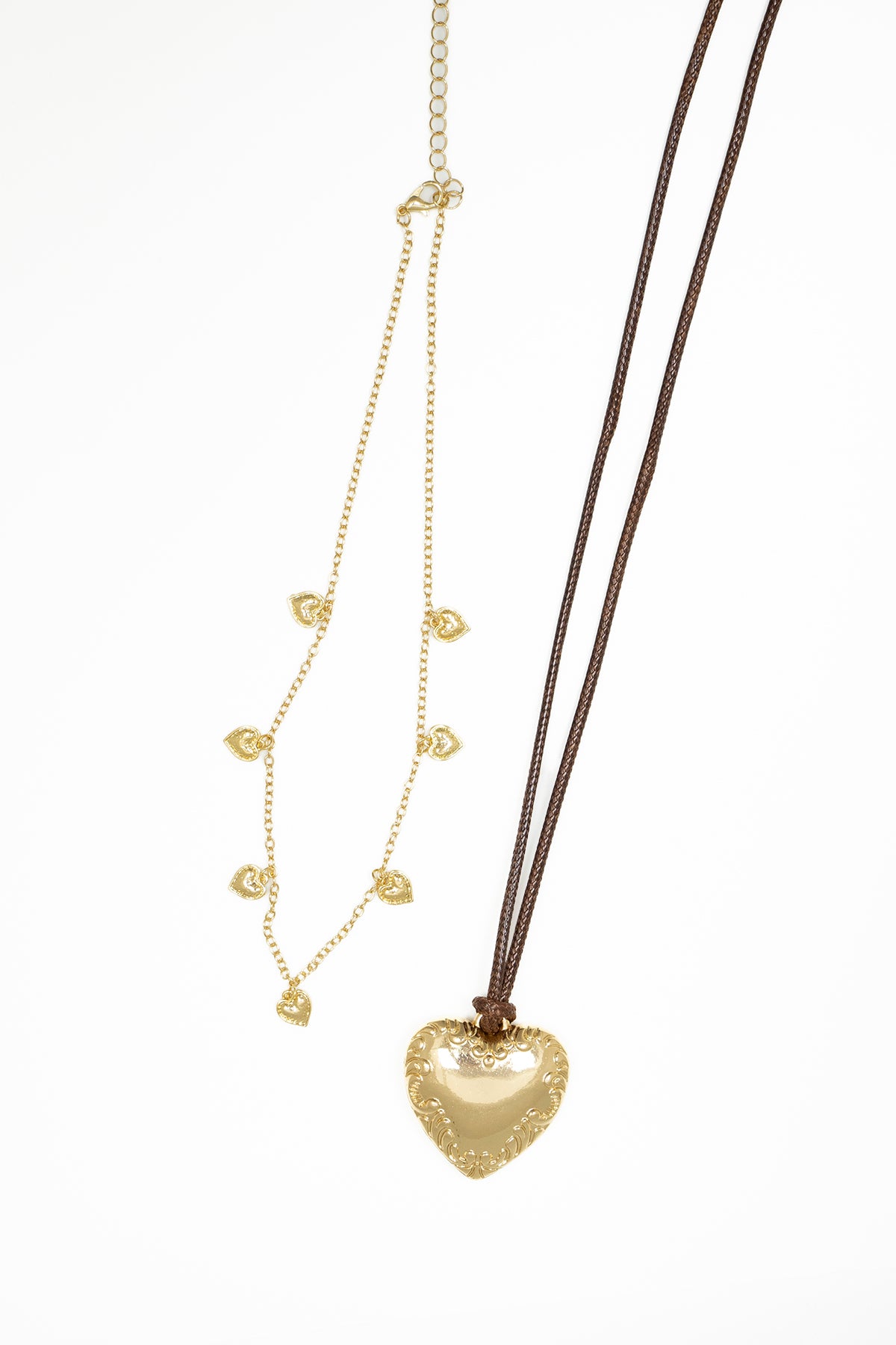 Collana  "Cuore Sacro" con Cordino e catena|Colore:Oro